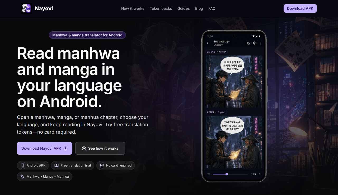 Nayovi public website screen